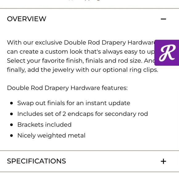 [ballard] double rod drapery kit polished nickel with marble finials - Picture 3 of 9